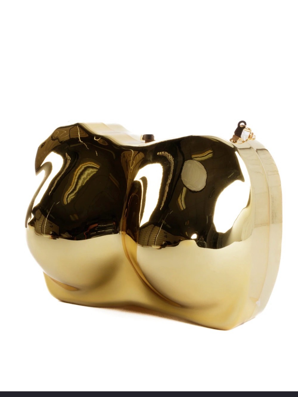 Gold Metallic Sculpted Evening Clutch